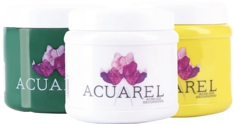 ACRÍLICO DECORATIVO ACUAREL 250ML VARIOS COLORES