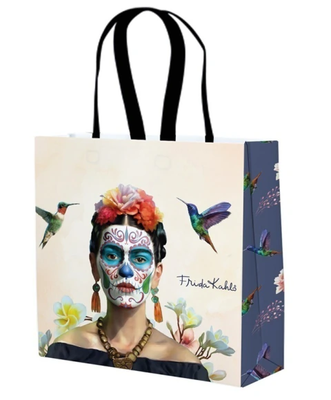 BOLSA RAFIA 41X50X20 FRIDA KAHLO CALAVERAS