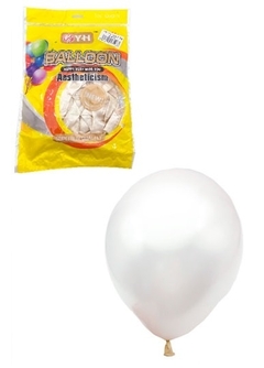 GLOBO DE LATEX 10 PULG 2.2GR PERLADO AESTHETICISM BLANCO X 50U
