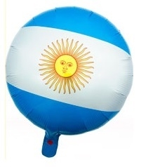GLOBO METALIZADO 18 PULG (40CM) REDONDO BANDERA ARGENTINA CON SOL