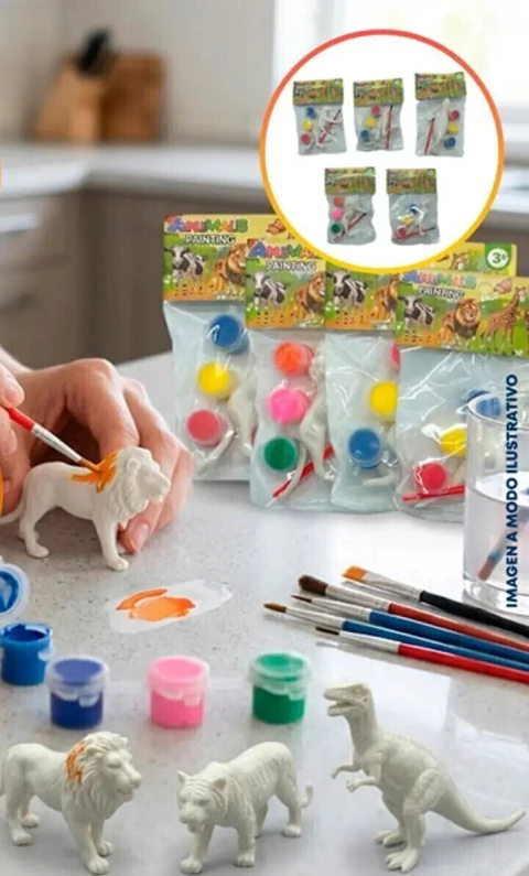 KIT PINTURA MUÑECO ANIMALITOS SURTIDOS 3 PCS