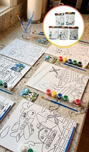 KIT PINTURA CON LIENZO MODELOS SURTIDOS