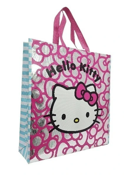 BOLSA FRISELINA BOX 35X40X12 HELLO KITTY METALIZADA MOÑOS