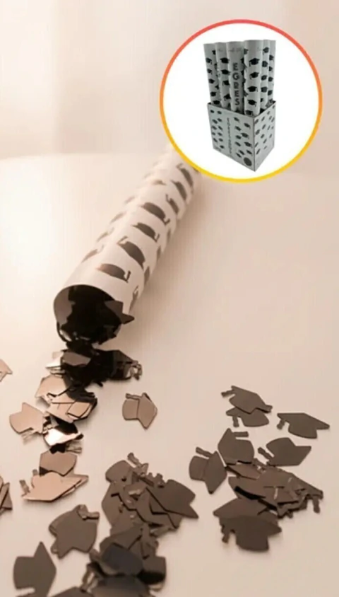 CAÑON LANZA PAPELITOS 40CM EGRESADOS NEGRO
