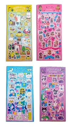 PLANCHA STICKERS HELLO KITTY/SANRIO HOLOGRÁFICAS 2D