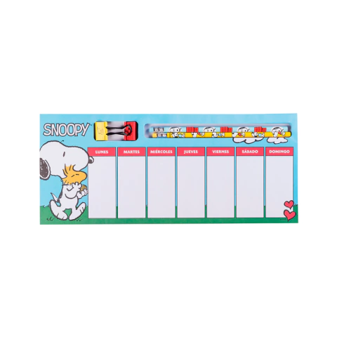 PLANNER SEMANAL MOOVING SNOOPY CON ACCESORIOS