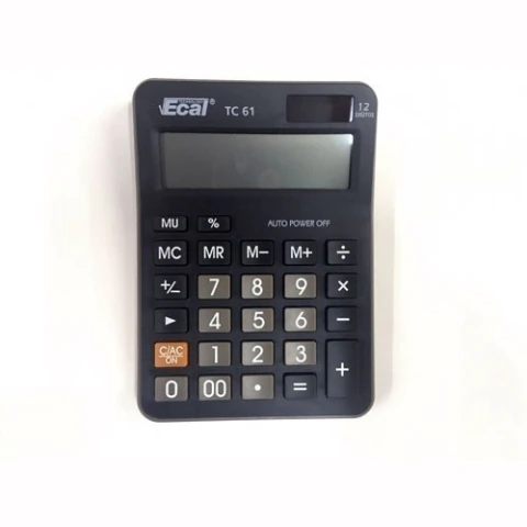 CALCULADORA ECAL TC61 12 DÍGITOS DE ESCRITORIO NEGRA 10X15CM