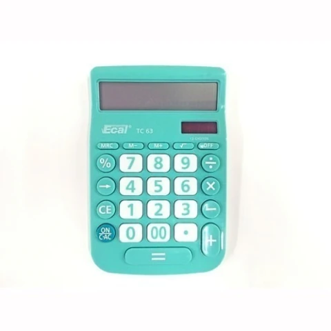 CALCULADORA ECAL TC63 12 DÍGITOS DE ESCRITORIO COLORES SURTIDOS 17X10CM