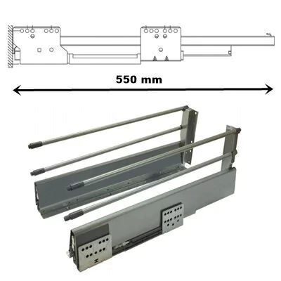 Corrediça Häfele Alto Drawer Altura 199mm - Cor Prata