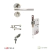 KIT Fechadura + Maçaneta Häfele ANGULI Aço Inox Polido