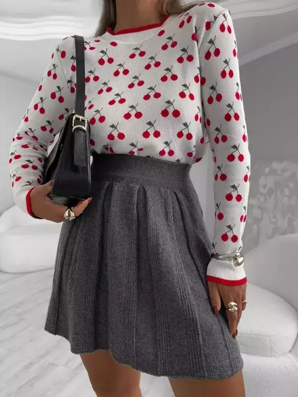BLUSA JACARD CEREJA