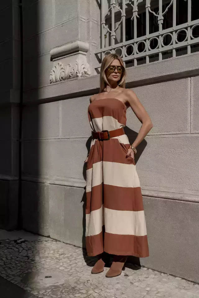 VESTIDO LONGO LISTRADO