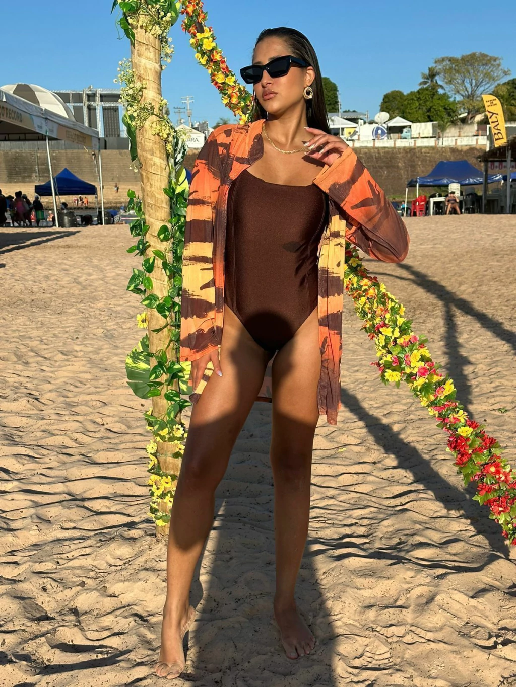 Kimono Chemise Moda Praia Por do Sol