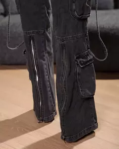 Calça Cargo Wide Black sem Lycra na internet