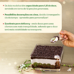 Cake Box Blue Star Retangular Com Tampa 1,5l Cristal - Evidencie Camadas e Textura do Seu Doce ou Salgado - Lançamento na internet