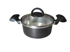 Conjunto 5 Panelas Alumínio Tampa Vidro Linha Cozinha Chicky Cor Craqueado Cor Neutra para Casa (Caçarolas Luxo, Panela Nova na Sua Cozinha) - Chicky Formas