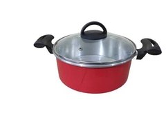 Conjunto 5 Panelas Alumínio Tampa Vidro Linha Cozinha Chicky Cor Vermelho (Caçarolas Luxo, Panela Nova na Sua Cozinha) - Chicky Formas