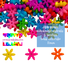 10 gramas entremeio estrela 6 pontas tons colorido 11mm na internet