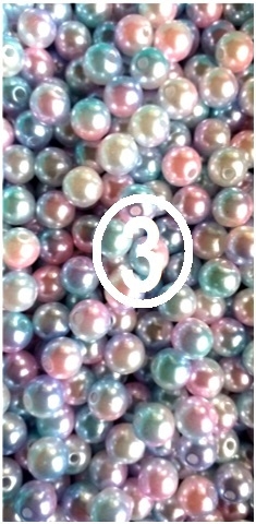 Perolas 8 multicor com 50 unidades pulseiras