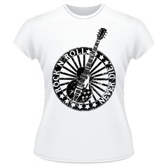 Baby Look Rock N Roll Guitarra Camiseta Feminina #1