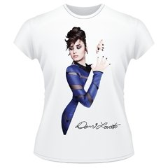 Baby Look Demi Lovato Frente Verso Camiseta Feminina #2