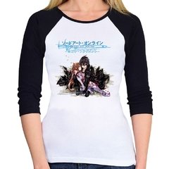 Baby Look Raglan Sword Art Online Asuna Yuuki E Kirito 3/4