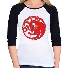 Baby Look Raglan Game Of Thrones Fire And Blood Targaryen 3/