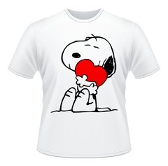 Camiseta Infantil Snoopy Peanuts Coração Love Amor Camisa