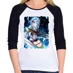 Baby Look Raglan Gun Gale Online Sinon 3/4