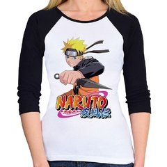Baby Look Raglan Naruto Shippuden Uzumaki 3/4