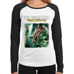 Baby Look Raglan Uncharted Drake's Fortune Longa