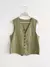 Chaleco Sastrero Lino Verde - comprar online