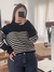 Sweater rayado negro con Blanco - comprar online