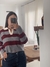 Sweater Rayado con cuello polo Bordo en internet