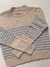 Sweater rayado Beige con Celeste en internet