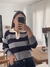Sweater Rayado con cuello polo Azul en internet