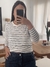 Remera rayada cuello bote algodon en internet