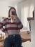 Sweater Rayado con cuello polo Bordo - comprar online