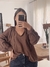 Blusa saten Marron - comprar online