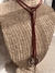 Collar cuero bordo plata - comprar online
