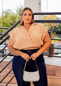 Calça Jeans Cigarrete Luciana Lavagem Escura com Elastano - Moda Feminina Plus Size que valoriza suas curvas - Boutique Deva Rodrigues Plus - Curitiba