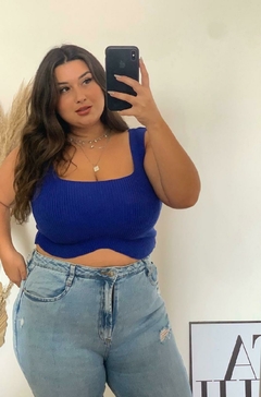 Cropped Top Flavía Nuvem Tricô Modal na internet