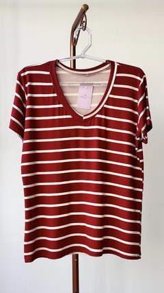 T-Shirt Listrada Viscolaycra Bruna - loja online