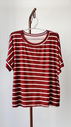 Blusa Listrada Viscolaycra Bruna Manga Japonesa