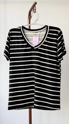 T-Shirt Listrada Viscolaycra Bruna na internet