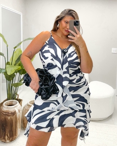 Vestido Crepe Chifon Estela - Animal Print Zebra