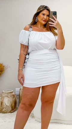 Conjunto Yasmin ( Brusa Ciganinha + Short Saia ) - Branco