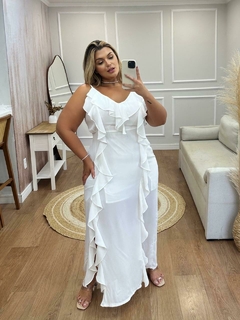 Vestido Longo Isadora com Fenda e Alças Reguláveis