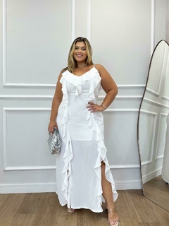 Vestido Longo Isadora com Fenda e Alças Reguláveis - loja online