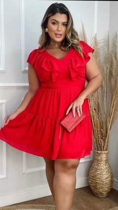 Vestido Curto Crepe Laura Decote V